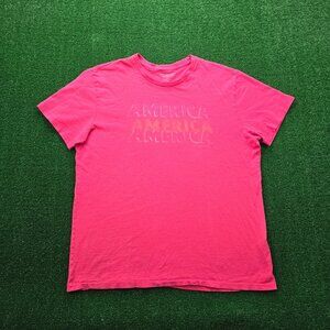 Ralph‎ Lauren Denim & Supply Tshirt Mens Large Red Graphic Print America Logo